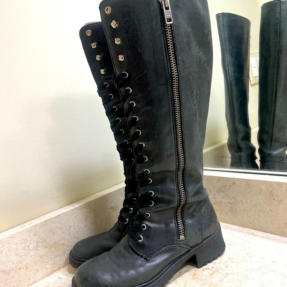 Nine West Leather Vintage Combat boots